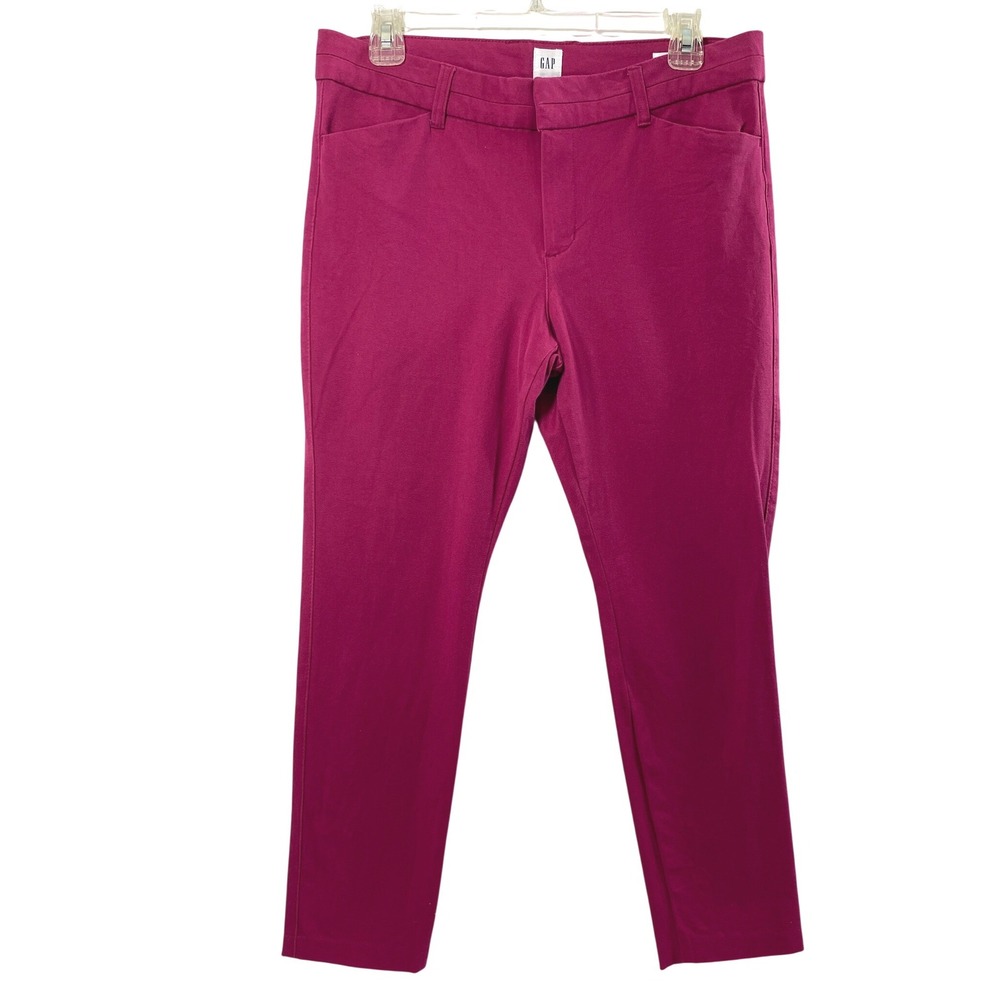 Gap Pants Womens 10 Regular Slim City Crop Magenta Pink Stretch Office Career